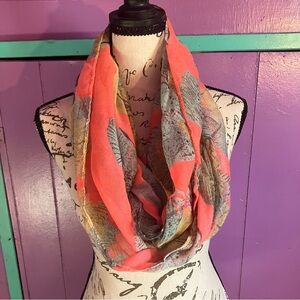 Coral and Gray Women's Scarf